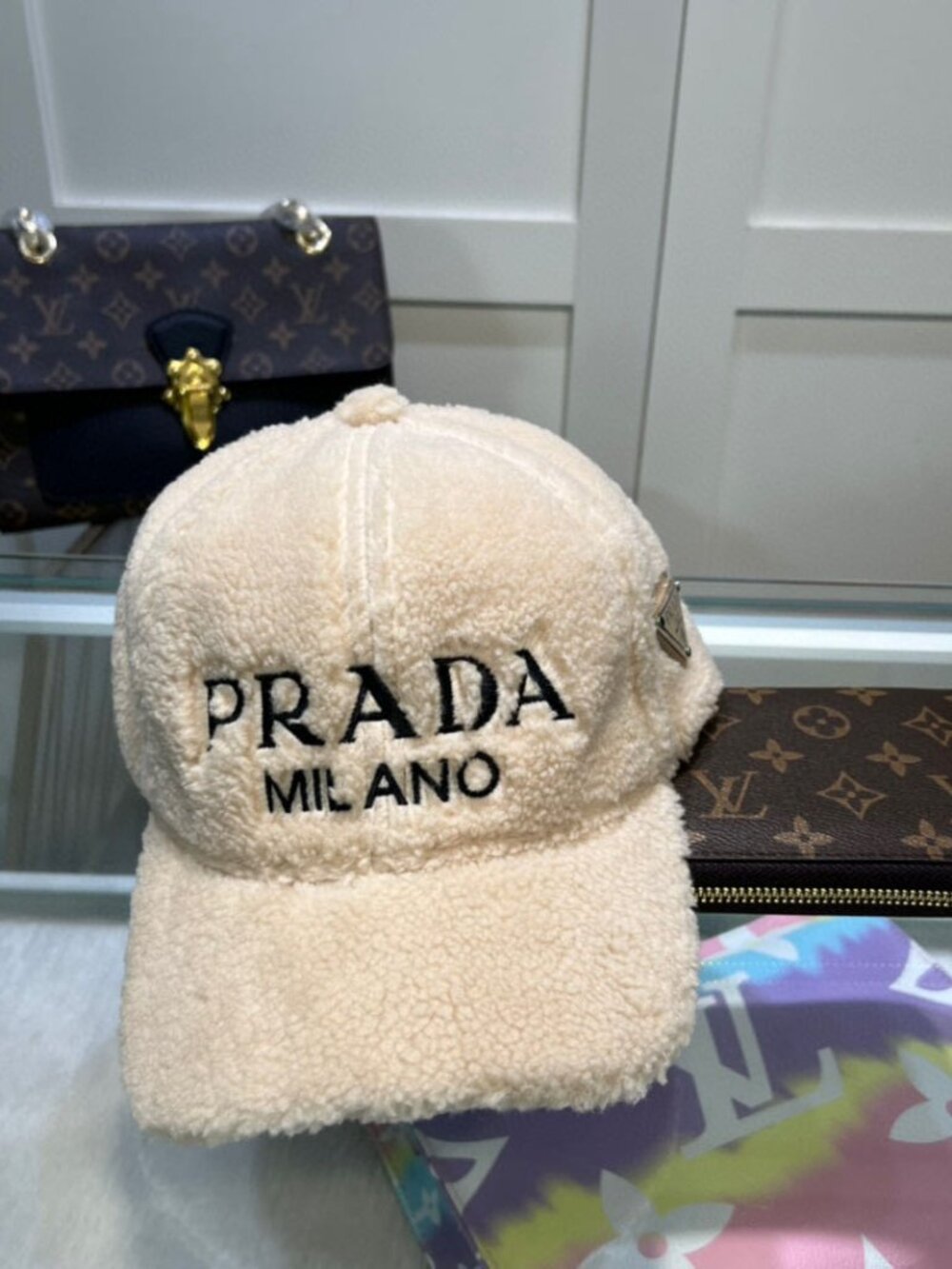 Prada Teddy Baseball Cap Beige
